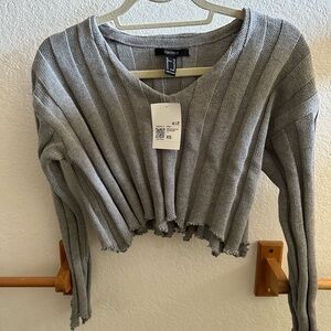 NWT Grey Cropped Sweater